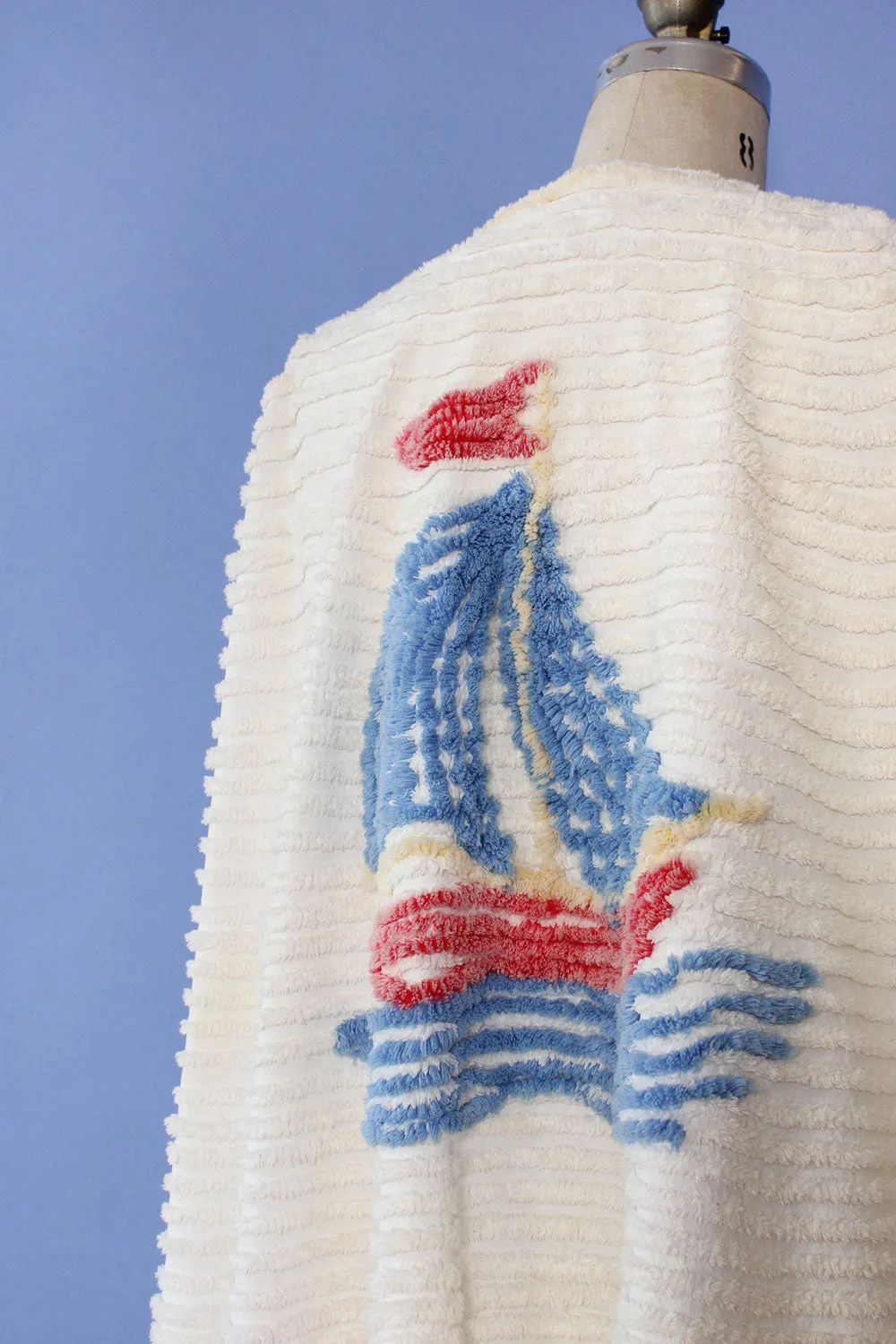 1930s Sailboat Chenille Beach Cape S-L