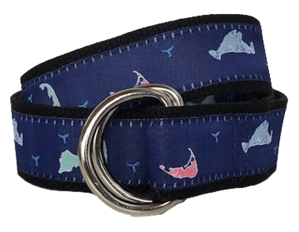 3 Island Leather Belt: Martha's Vineyard, Nantucket and Cape Cod