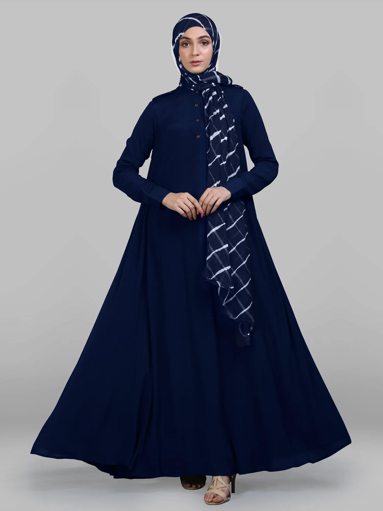 Abaya Epaulettes Navy