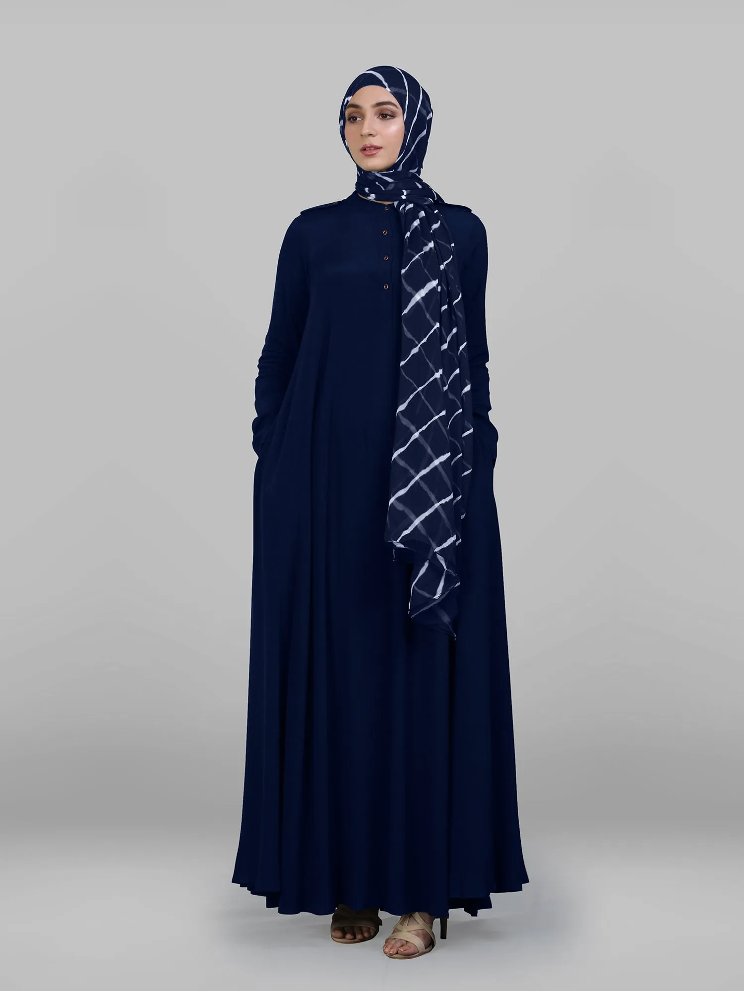 Abaya Epaulettes Navy