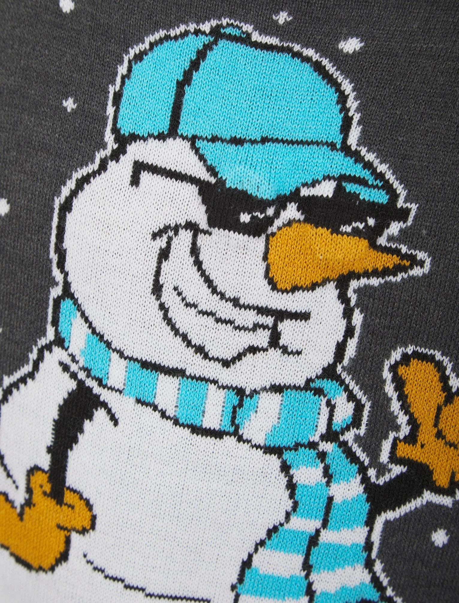 Boy's Snow Cool LED Light Up Novelty Knitted Christmas Jumper in Dark Grey Marl - Merry Christmas Kids (4-12yrs)