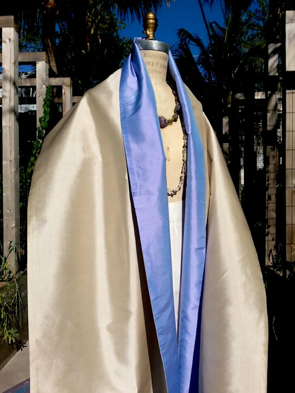 Double Sided Evening Shawl Periwinkle Sand