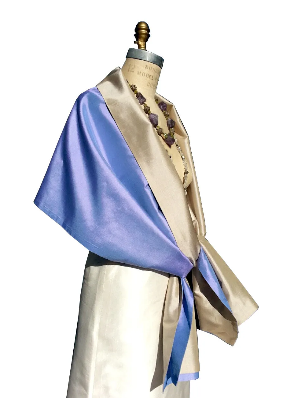 Double Sided Evening Shawl Periwinkle Sand