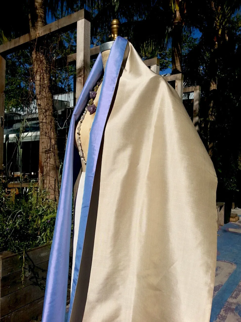 Double Sided Evening Shawl Periwinkle Sand