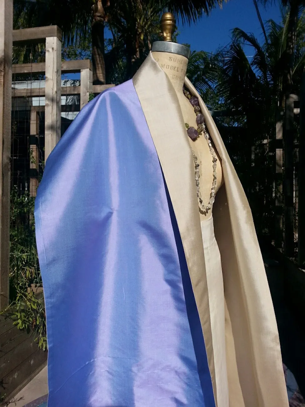 Double Sided Evening Shawl Periwinkle Sand