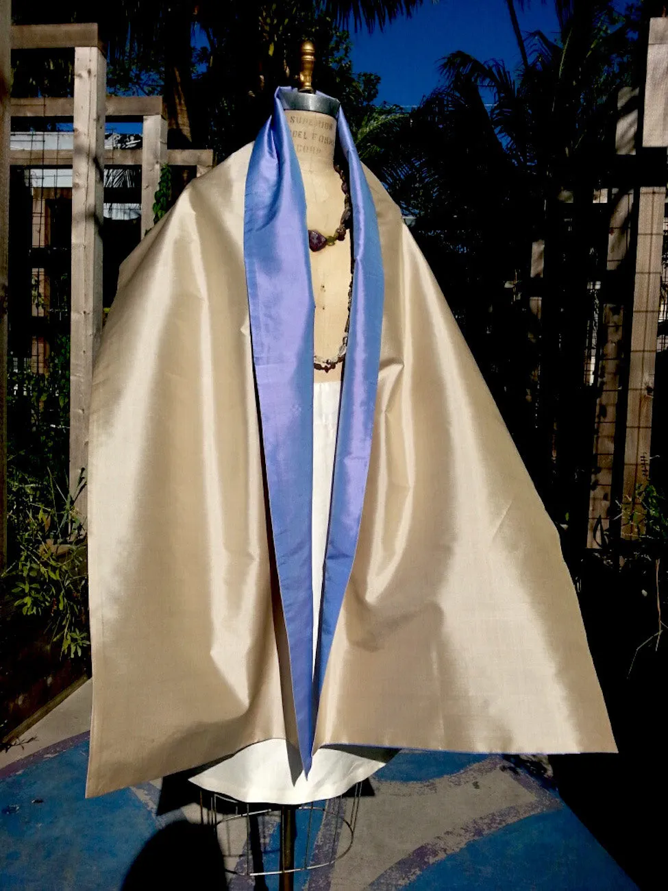 Double Sided Evening Shawl Periwinkle Sand