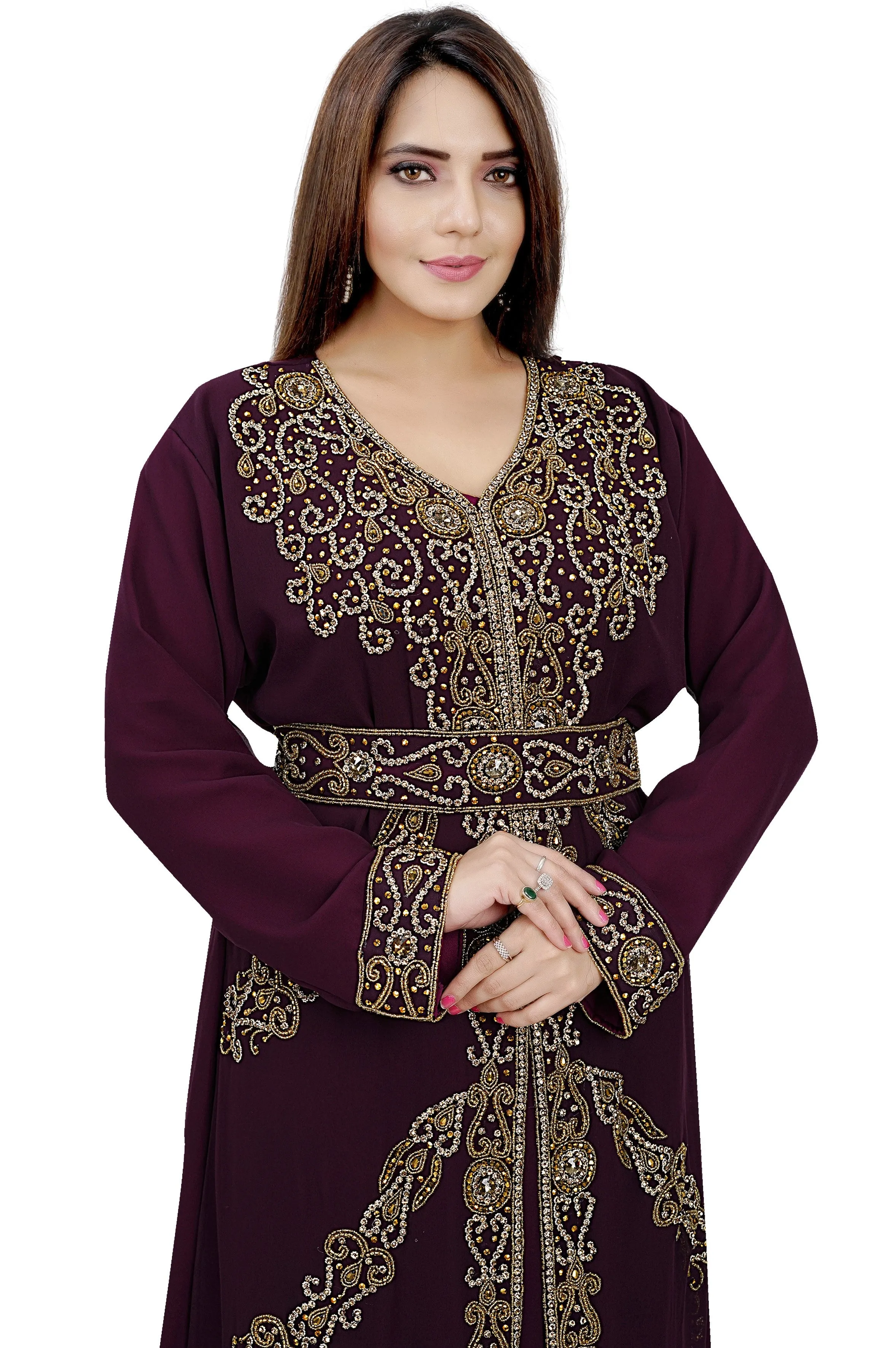 Embroidered Jellabiya Kaftan Gown