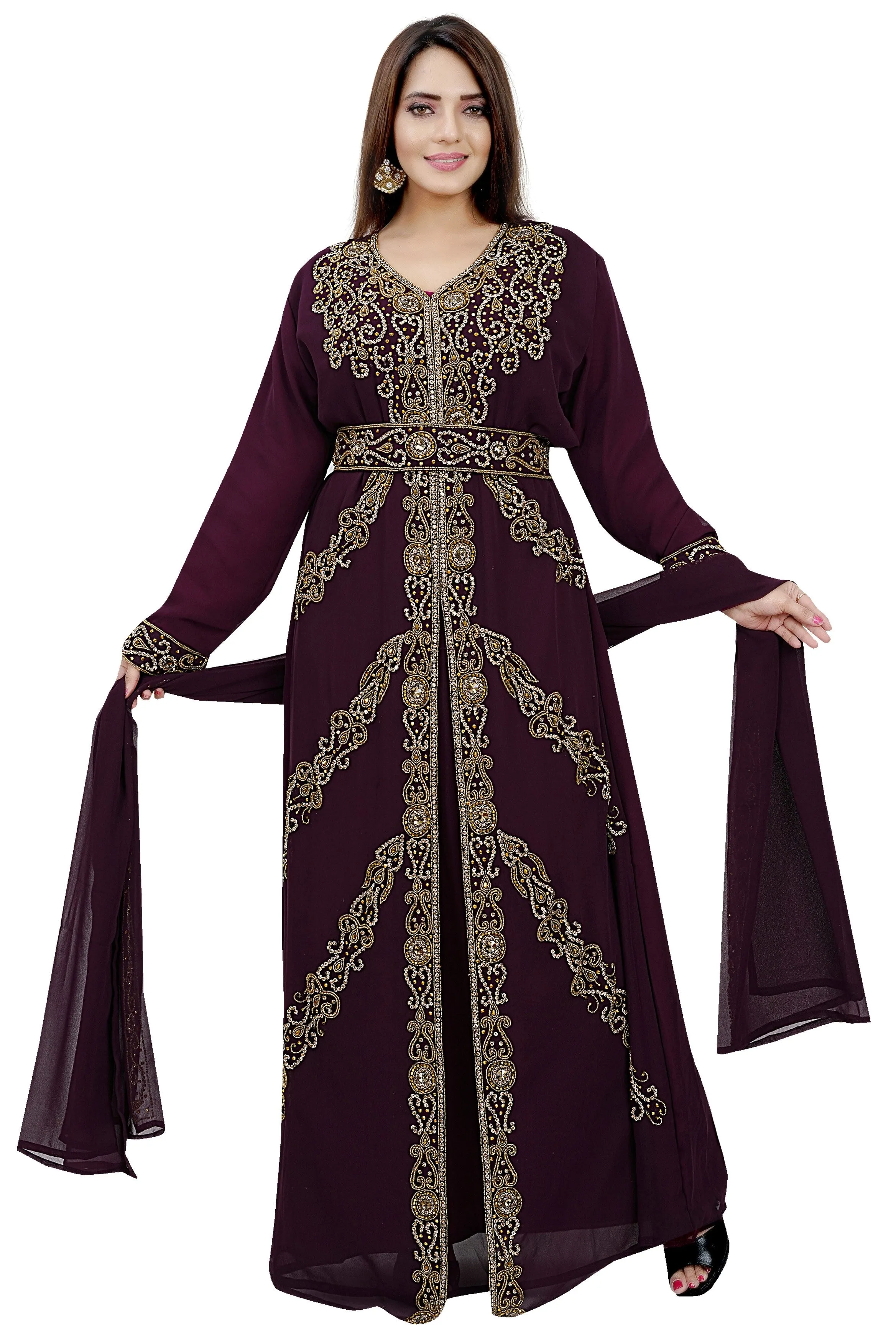 Embroidered Jellabiya Kaftan Gown