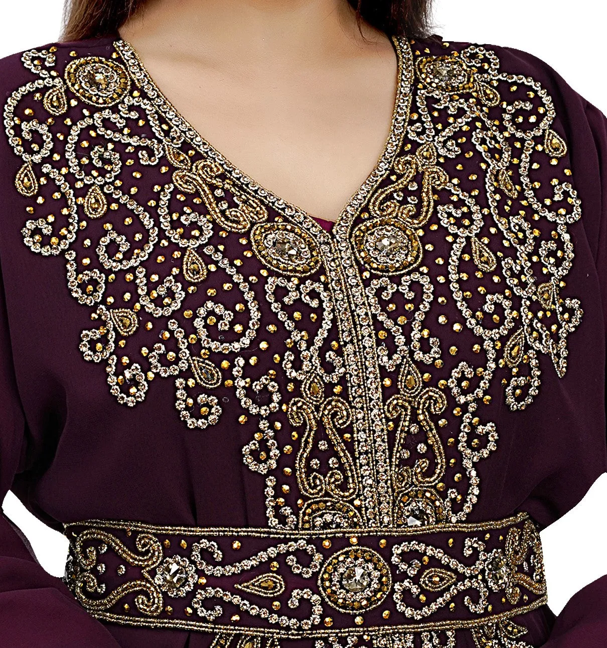 Embroidered Jellabiya Kaftan Gown
