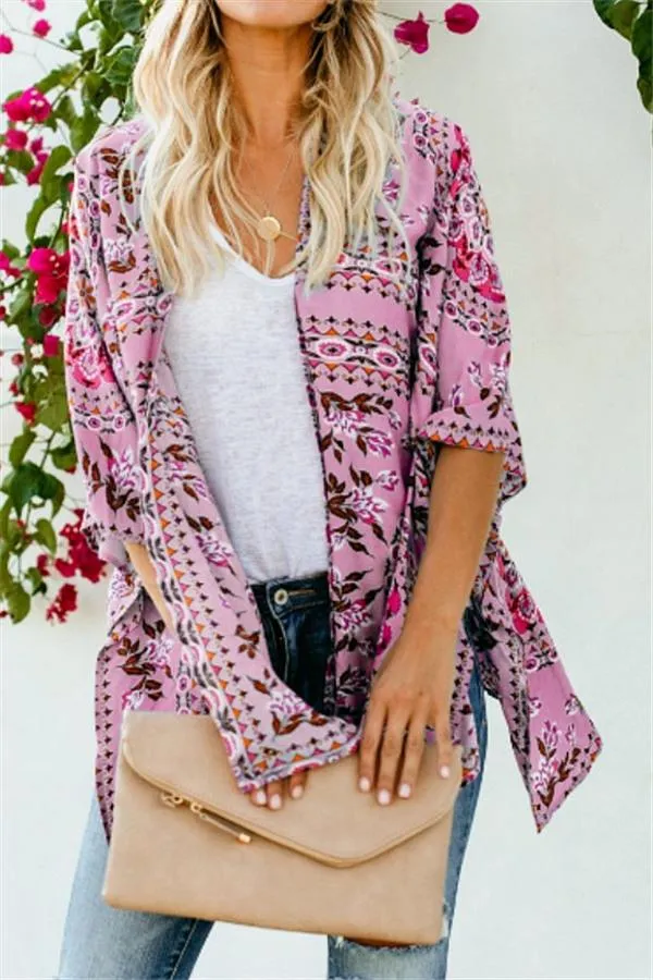 Ethnic Irregular Short Cardigan