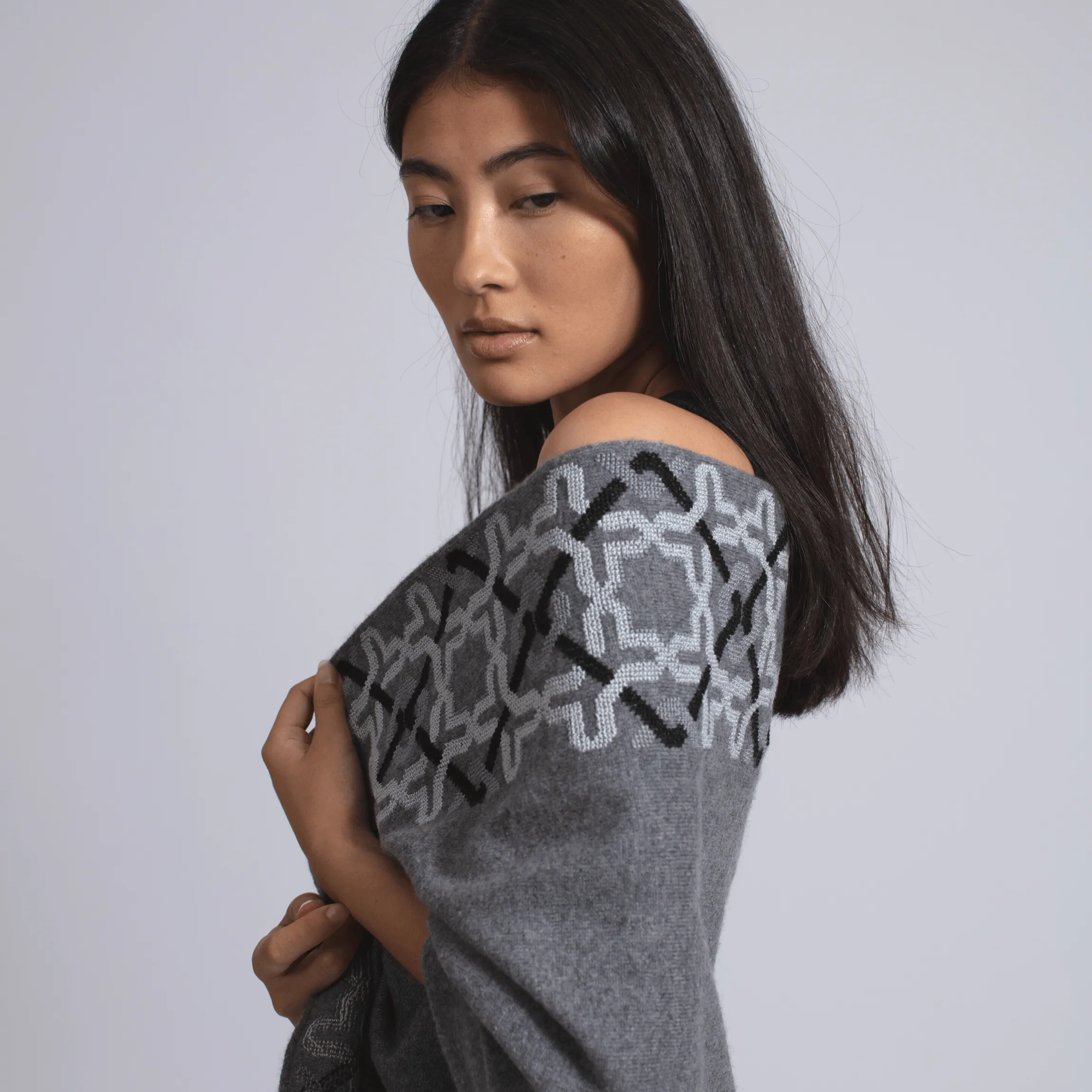 GRAY CASHMERE SHAWL