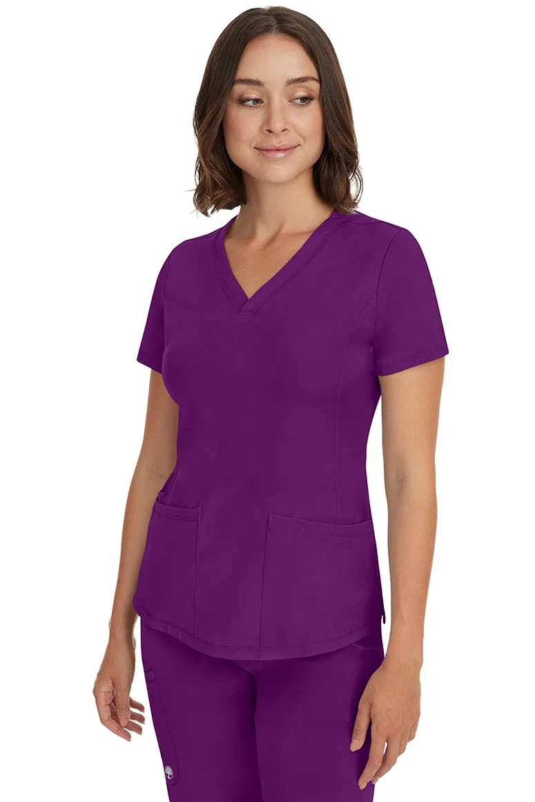 HH Works Women's Scrub Set Monica Top & Tall Rebecca Pant | Eggplant