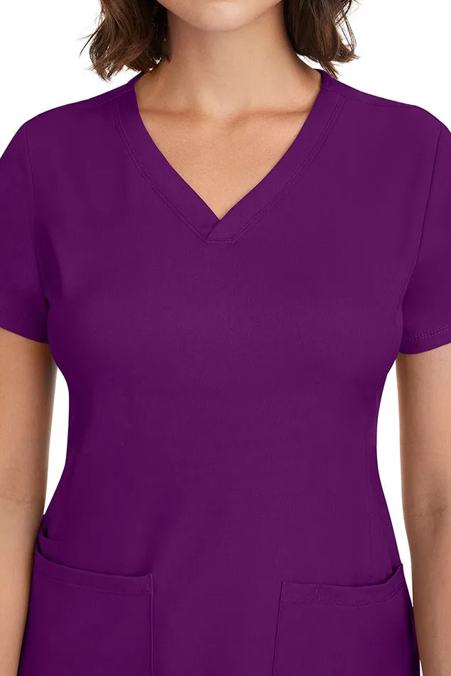 HH Works Women's Scrub Set Monica Top & Tall Rebecca Pant | Eggplant
