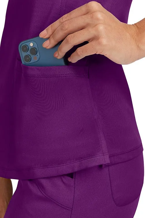 HH Works Women's Scrub Set Monica Top & Tall Rebecca Pant | Eggplant