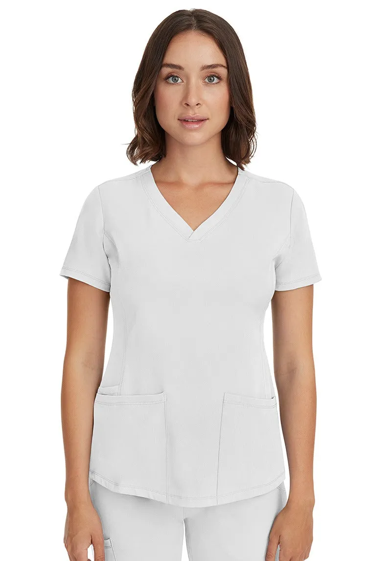 HH Works Women's Scrub Set Monica Top & Tall Rebecca Pant | White