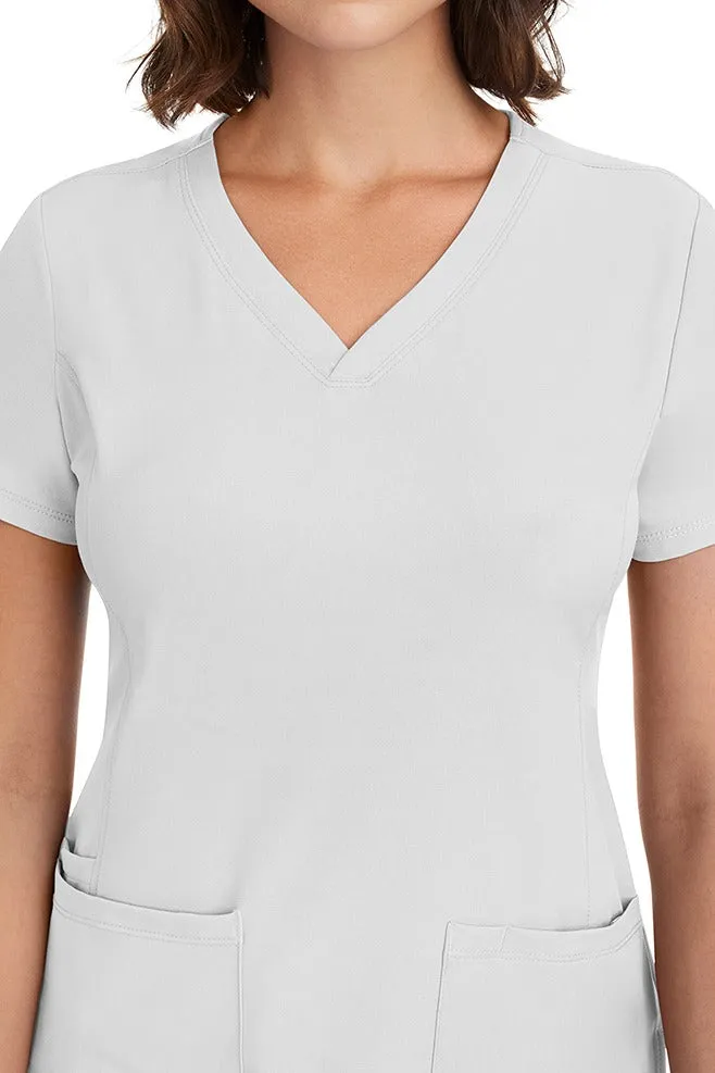 HH Works Women's Scrub Set Monica Top & Tall Rebecca Pant | White