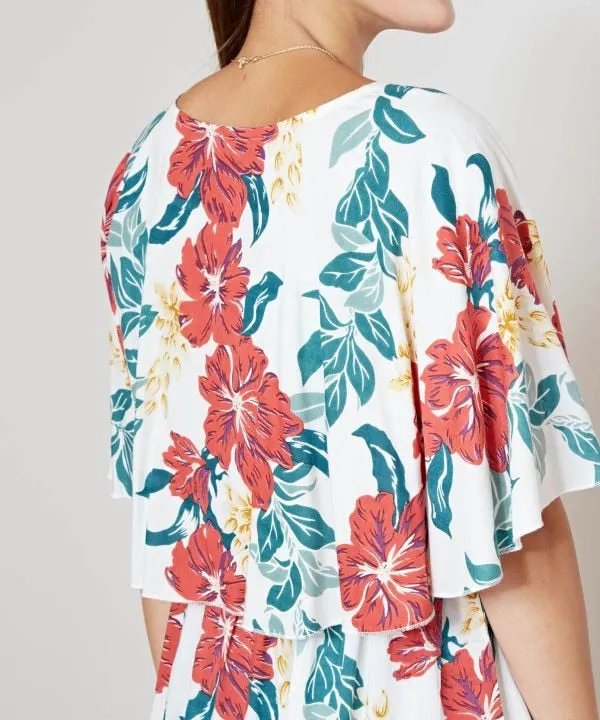 Hibiscus Camisole Dress and Cape Set