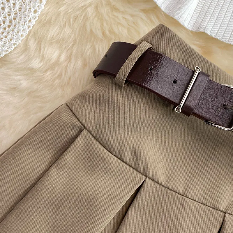 Hollow Knitted Sweater & Camisole & Skirt Three-piece Suit