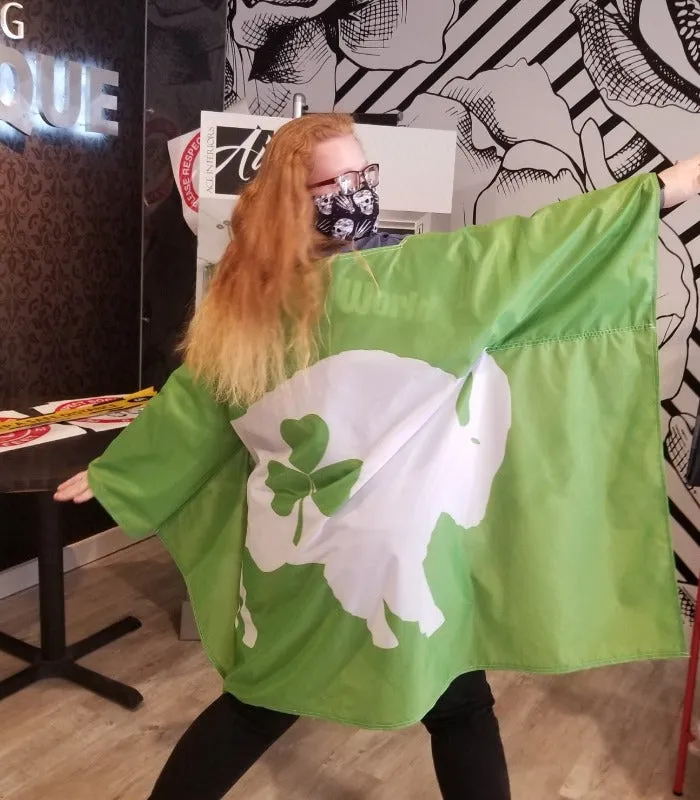 Irish Green Buffalo Polyester Cape - Made in USA