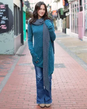Lace Scarf Cardigan Blue/Grey