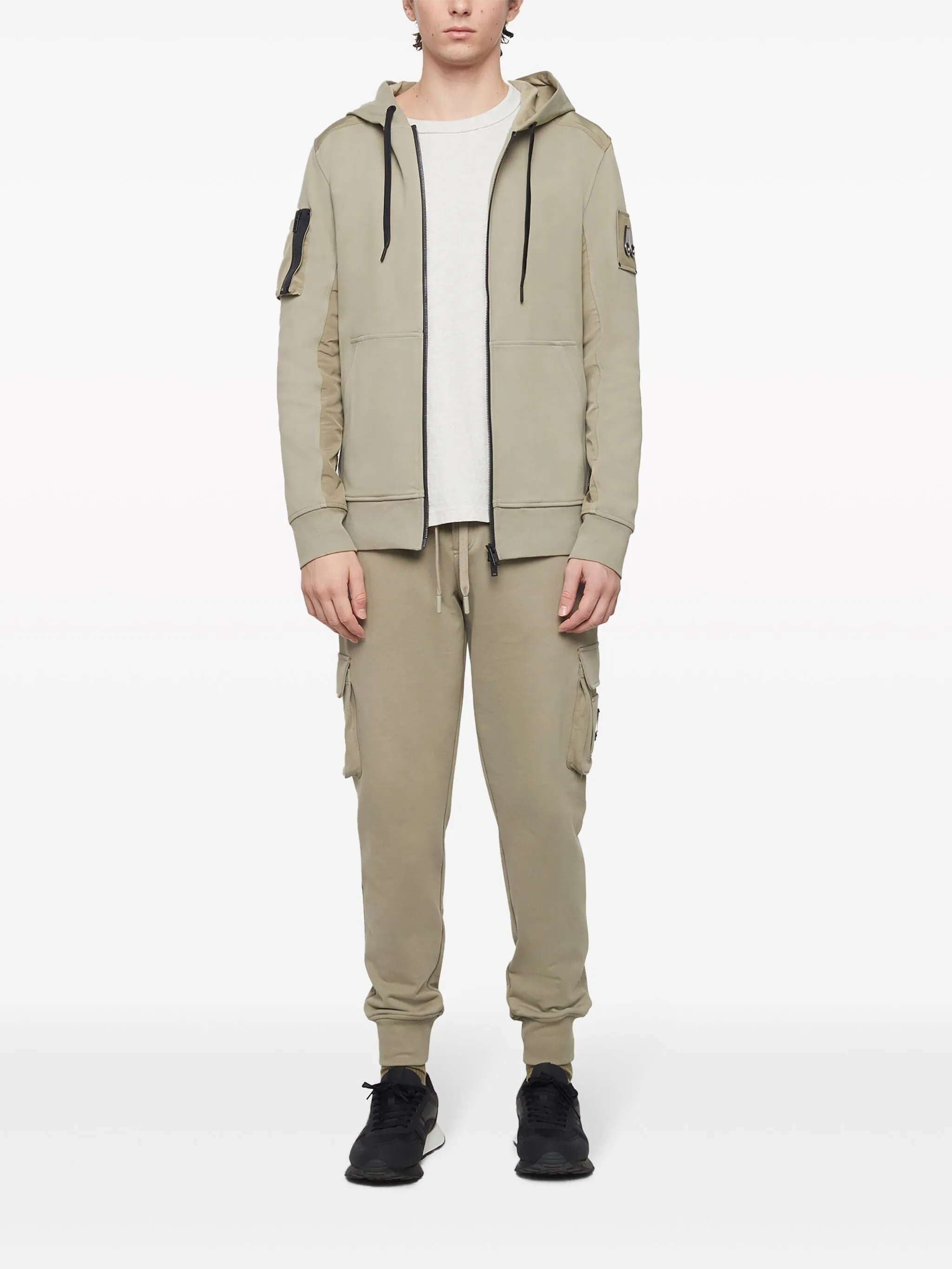 MOOSE KNUCKLES LOGO-EMBROIDERED CARGO TRACK PANTS