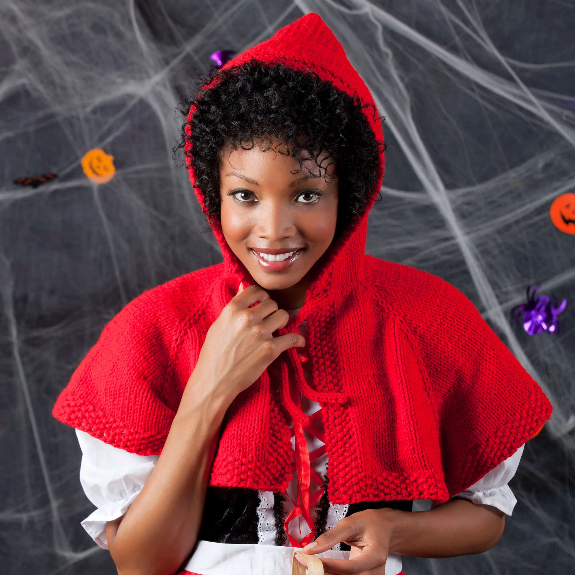 Red Heart Knit Red Riding Hood Cape
