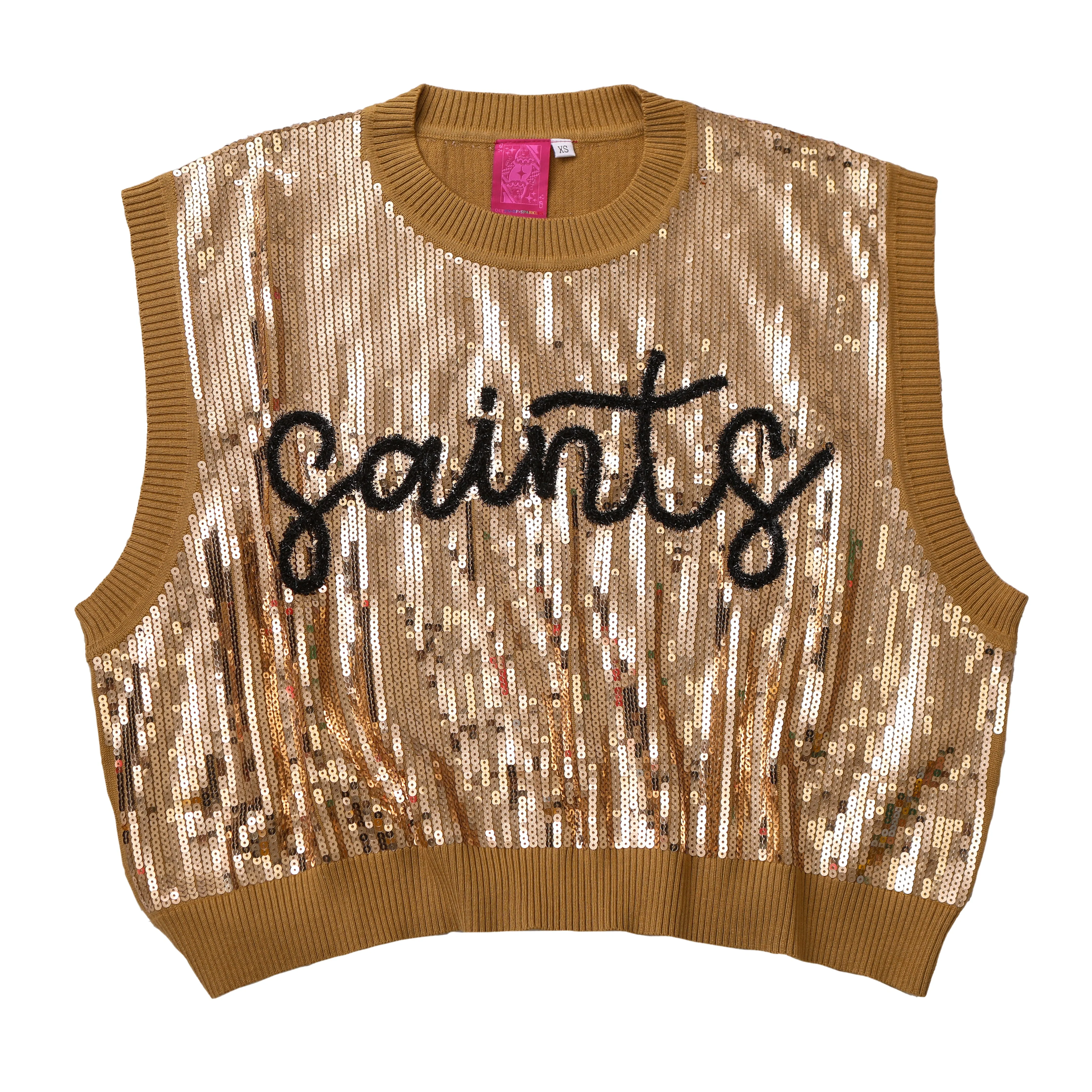 Saints Full Sequin Sweater Vest- Women's