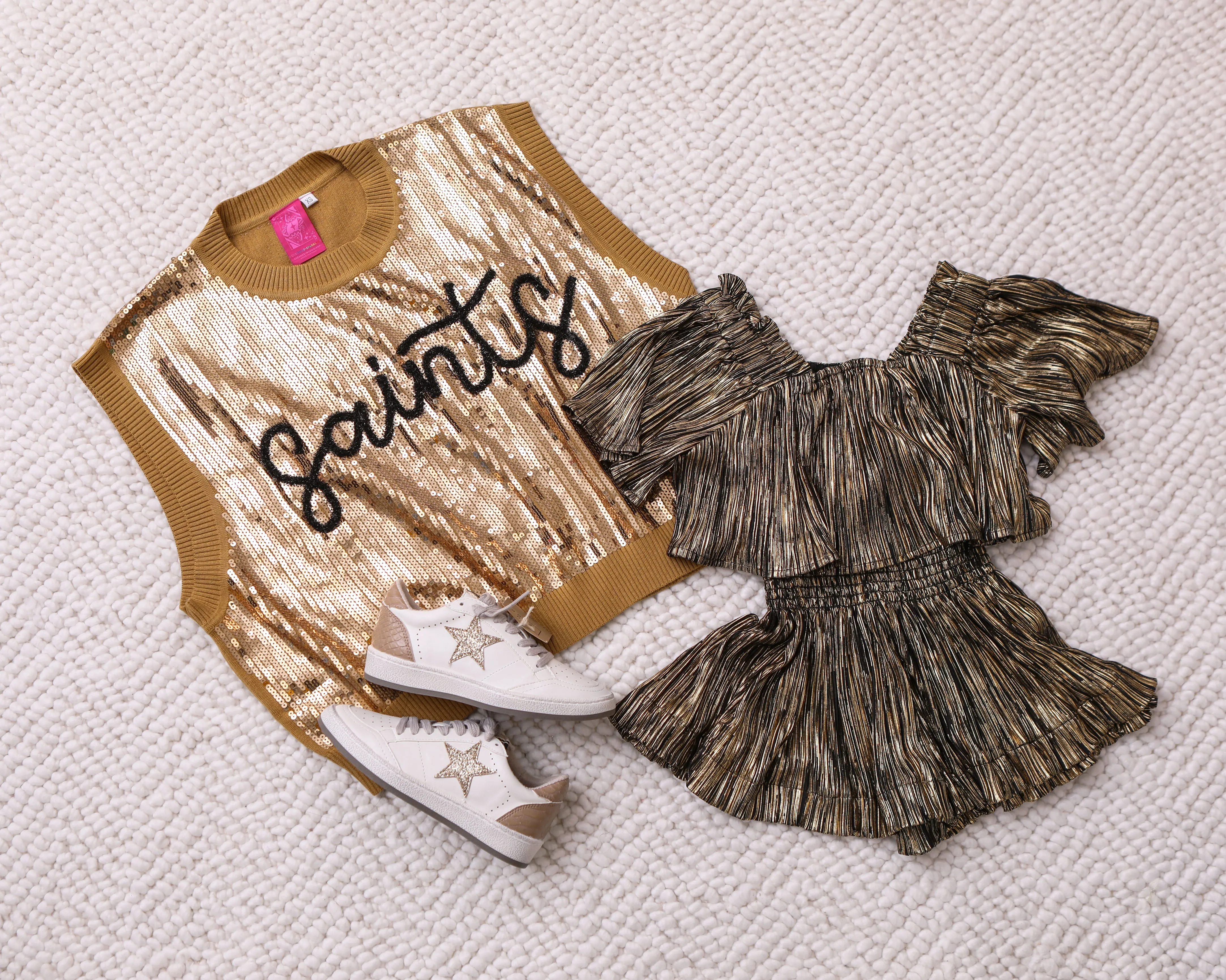 Saints Full Sequin Sweater Vest- Women's