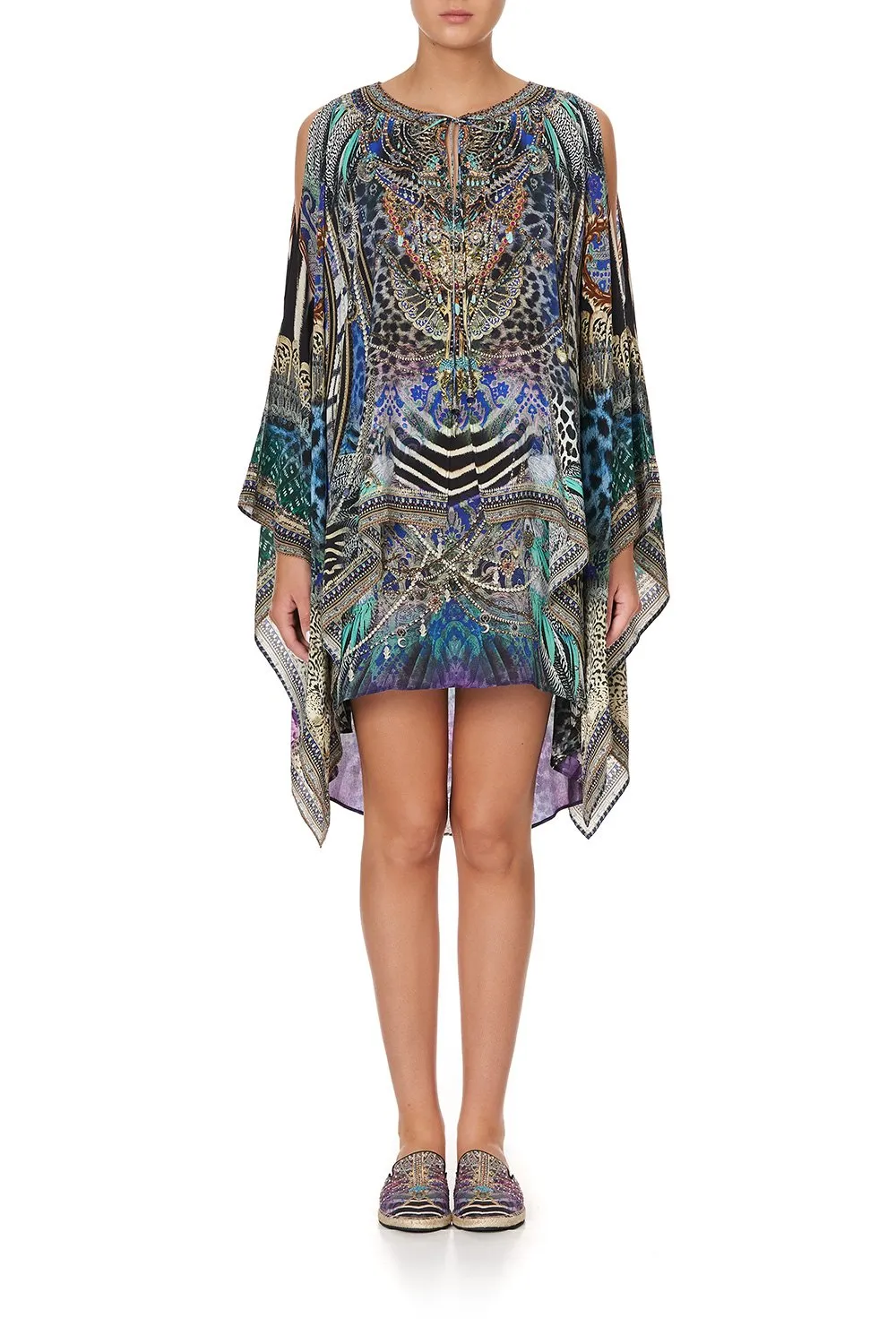 SHEER LAYERED DRESS WITH SPLIT ANIMAL ARMY