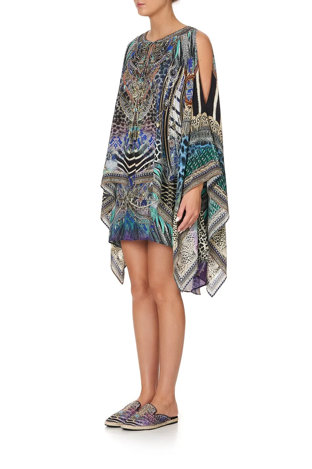 SHEER LAYERED DRESS WITH SPLIT ANIMAL ARMY