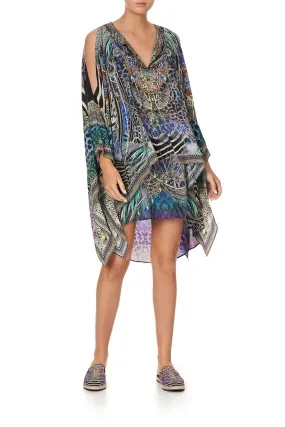 SHEER LAYERED DRESS WITH SPLIT ANIMAL ARMY