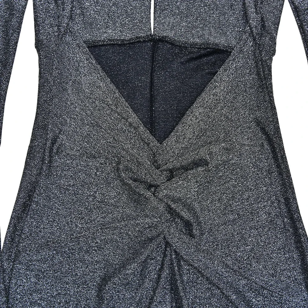 Sparkly Evening Jumpsuit Plunging Neckline Pantsuits