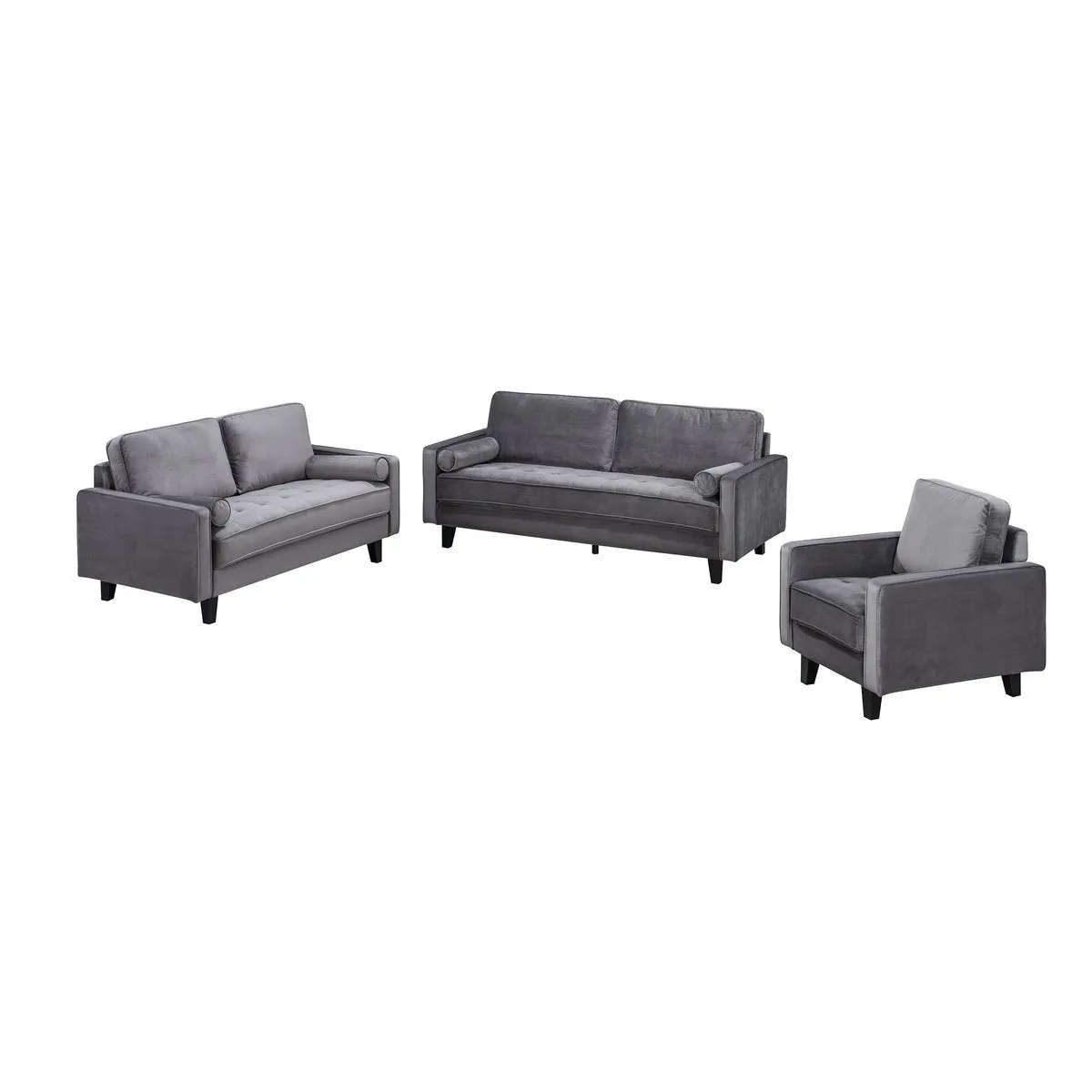 Toulouse Collection Chair Charcoal Velvet
