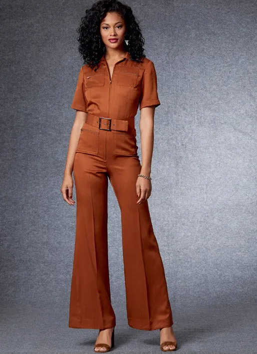 V1719 Misses' Jumpsuit & Belt