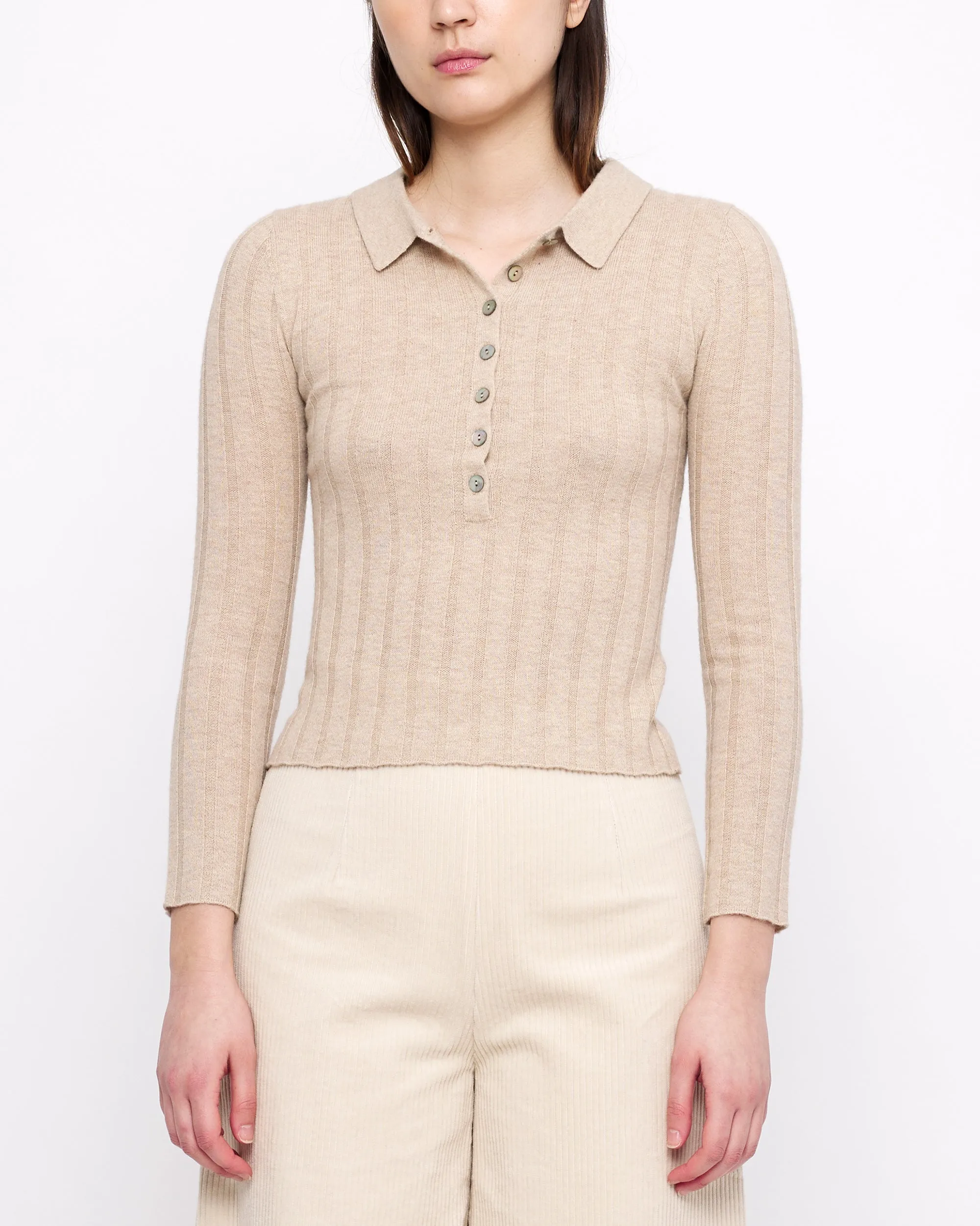 Yak Collared Long Sleeves - FW24 - Desert Sand