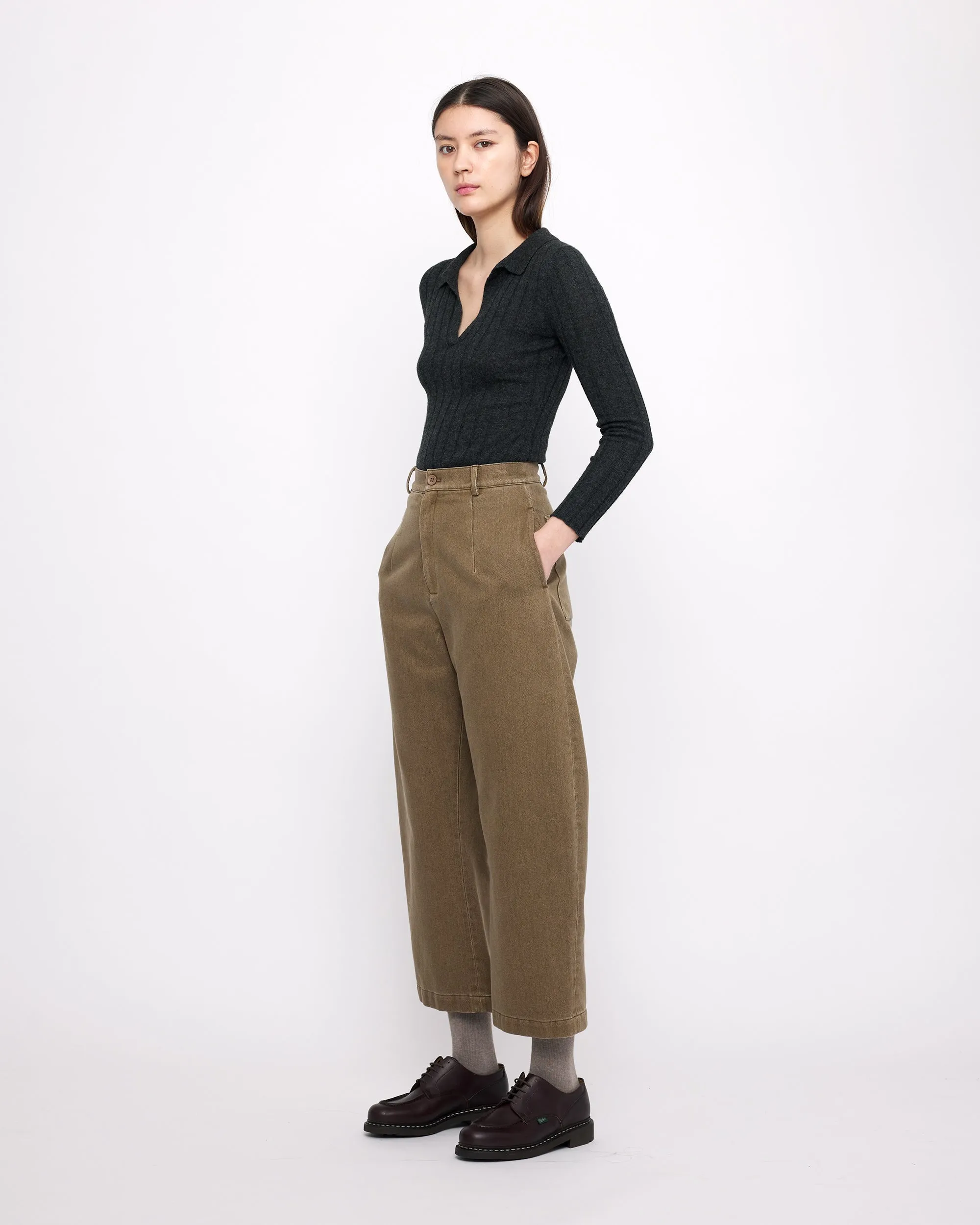 Yak V-Neck Long Sleeves - FW24 - Charcoal